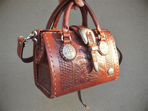 hand tooled western leather purses.